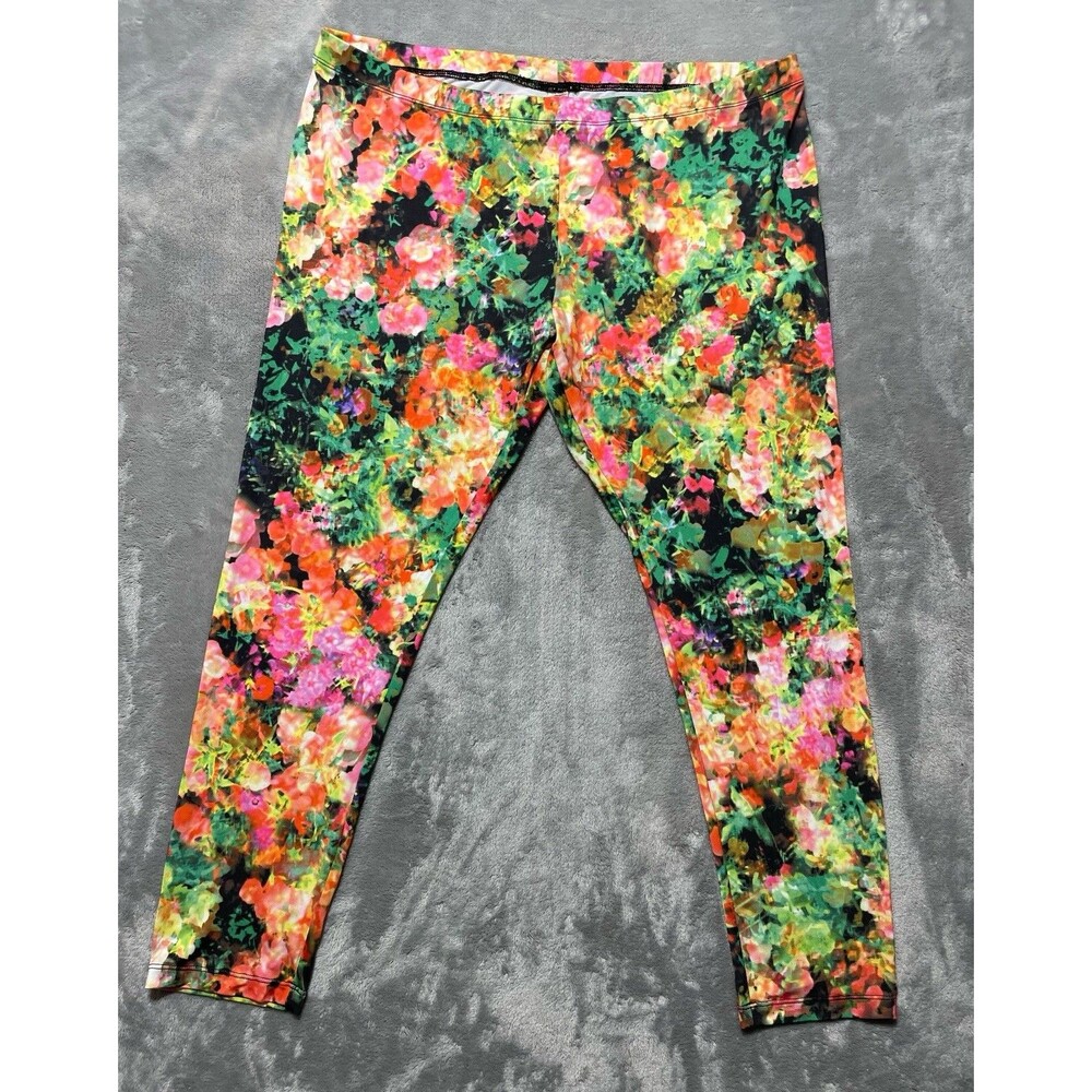 Decree Floral Leggings Women’s XL Gym Workout Athletic Fitness Colorful